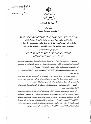 تصویبنامه هیات وزیران درخصوص ورود 41 قلم کالای موردنیاز مرزنشینان اصلاح شد