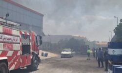 آتش‌سوزی گسترده در شرکت مایان دیزل واقع در شهرک صنعتی کاسپین قزوین