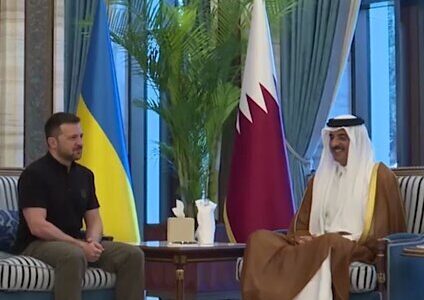 دیدار زلنسکی با امیر قطر در دوحه